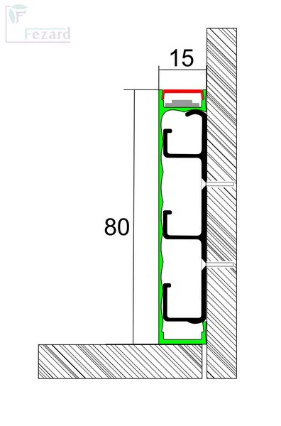 Алюминиевый плинтус Fezard Кабельный ALP-G80-LA Алюминий 80*15*2500 мм в Новосибирске