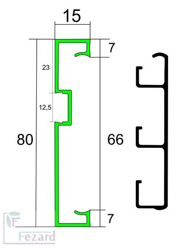 Алюминиевый плинтус Fezard Кабельный ALP-G80-LF Алюминий 80*15*2500 мм в Новосибирске