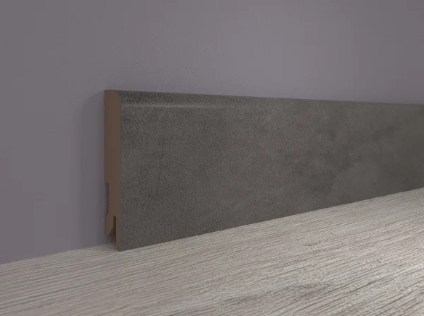 Плинтус MDF Bonkeel 24064 Бетон Лофт Графит (100х16х2400 мм) в Новосибирске