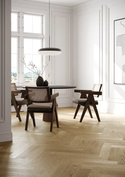 Паркетная доска Quartz Parquet Английская Ёлка Дуб Шампань 33-414 в Новосибирске