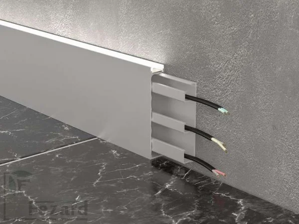 Алюминиевый плинтус Fezard Кабельный ALP-G80-LA Алюминий 80*15*2500 мм в Новосибирске