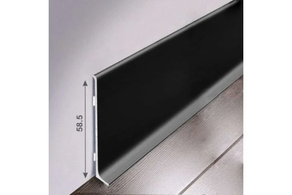 Алюминиевый плинтус Bonkeel ПЛ60 515л Черный (58,5х11,2х2500мм) в Новосибирске