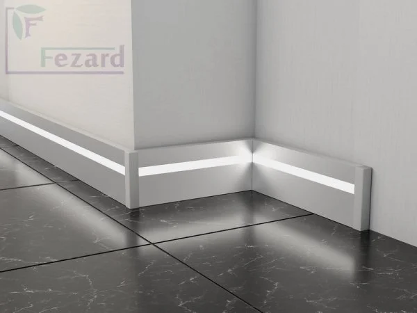 Алюминиевый плинтус Fezard Кабельный ALP-G80-LF Алюминий 80*15*2500 мм в Новосибирске