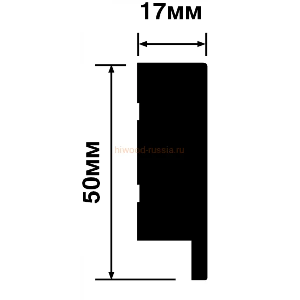 Финишный молдинг LF1 W50 (50х17х2700мм) в Новосибирске