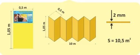 Подложка Солид 2мм гармошка желтая (10.5 м2) в Новосибирске