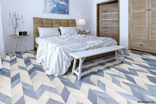 Пробковое покрытие CorkStyle Chevron Blue (1235*305*6 мм) HC в Новосибирске
