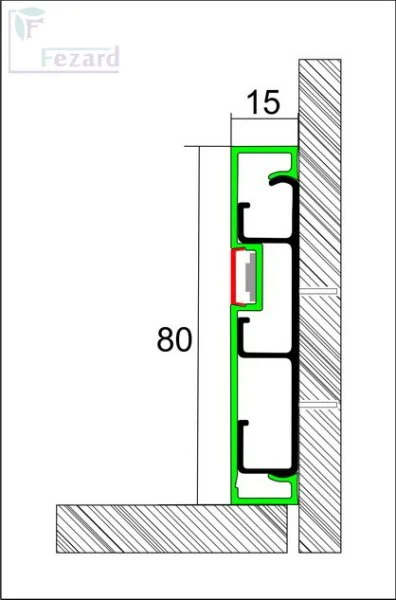 Алюминиевый плинтус Fezard Кабельный ALP-G80-LF Алюминий 80*15*2500 мм в Новосибирске
