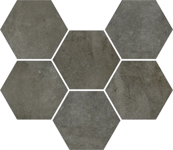 Керамогранит Coliseum Экспо Дарк Мозаика Гексагон (Натуральная, 25х29) в Новосибирске