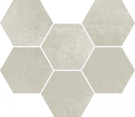Керамогранит Coliseum Экспо Уайт Мозаика Гексагон (Натуральная, 25х29) в Новосибирске