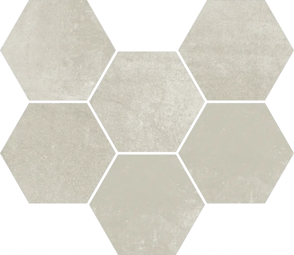 Керамогранит Coliseum Экспо Уайт Мозаика Гексагон (Натуральная, 25х29) в Новосибирске