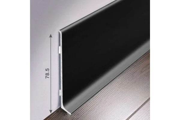 Алюминиевый плинтус Bonkeel ПЛ80 515л Черный (78,5х11,2х2500мм) в Новосибирске